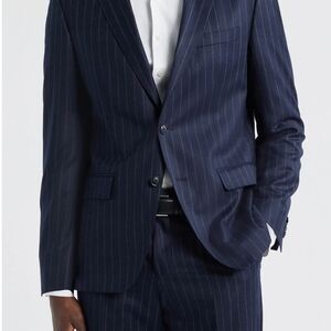 Boss Dark Blue Pinstripe Jacket Blazer